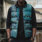 Personalized South Africa Whale Fes Sleeveless Puffer Jacket African Shwe Shwe Pattern
