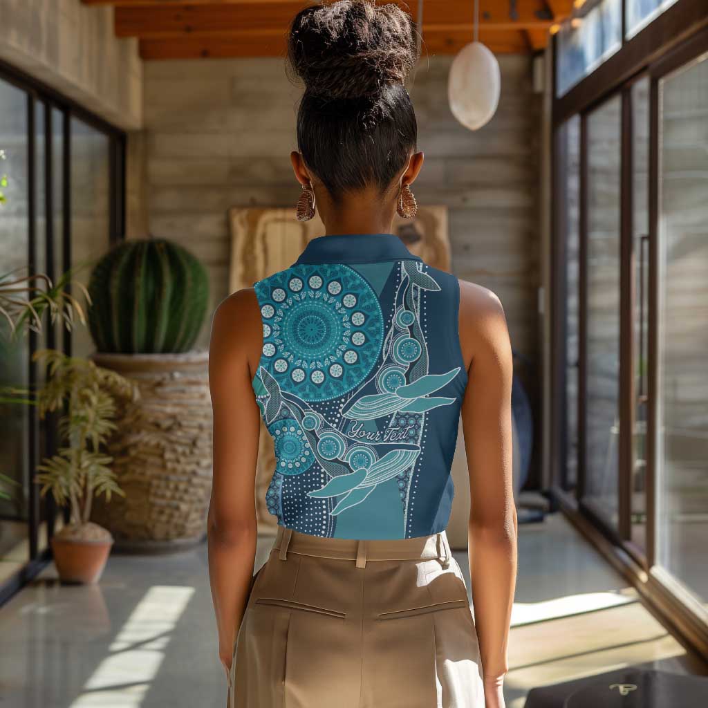South Africa Whale Festival Personalized Women Sleeveless Polo Shirt African Shwe Shwe Pattern - African Pride