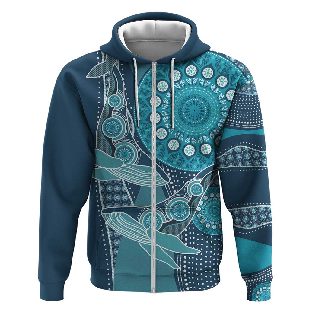 South Africa Whale Festival Personalized Zip Hoodie African Shwe Shwe Pattern - African Pride