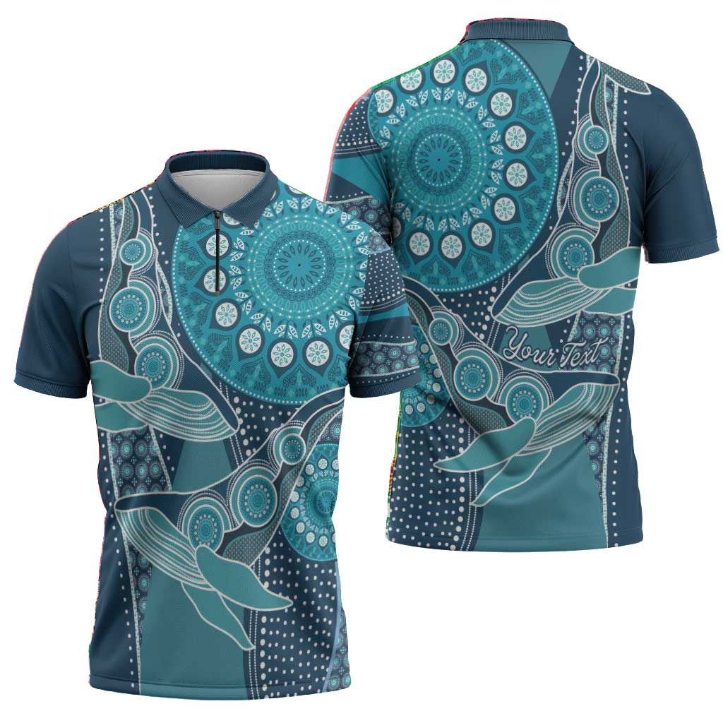 Personalized South Africa Whale Fes Zipper Polo Shirt African Shwe Shwe Pattern
