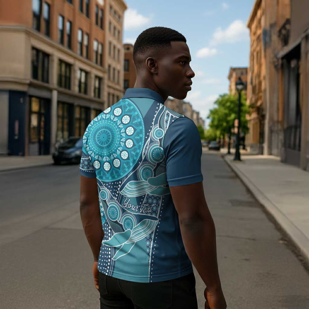 Personalized South Africa Whale Fes Zipper Polo Shirt African Shwe Shwe Pattern