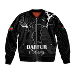 Pray for Tarseen Sleeve Zip Bomber Jacket Sudan Darfur Be Strong - African Pride