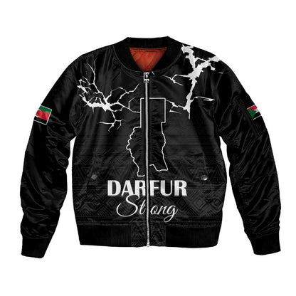 Pray for Tarseen Sleeve Zip Bomber Jacket Sudan Darfur Be Strong - African Pride