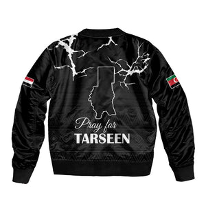 Pray for Tarseen Sleeve Zip Bomber Jacket Sudan Darfur Be Strong - African Pride