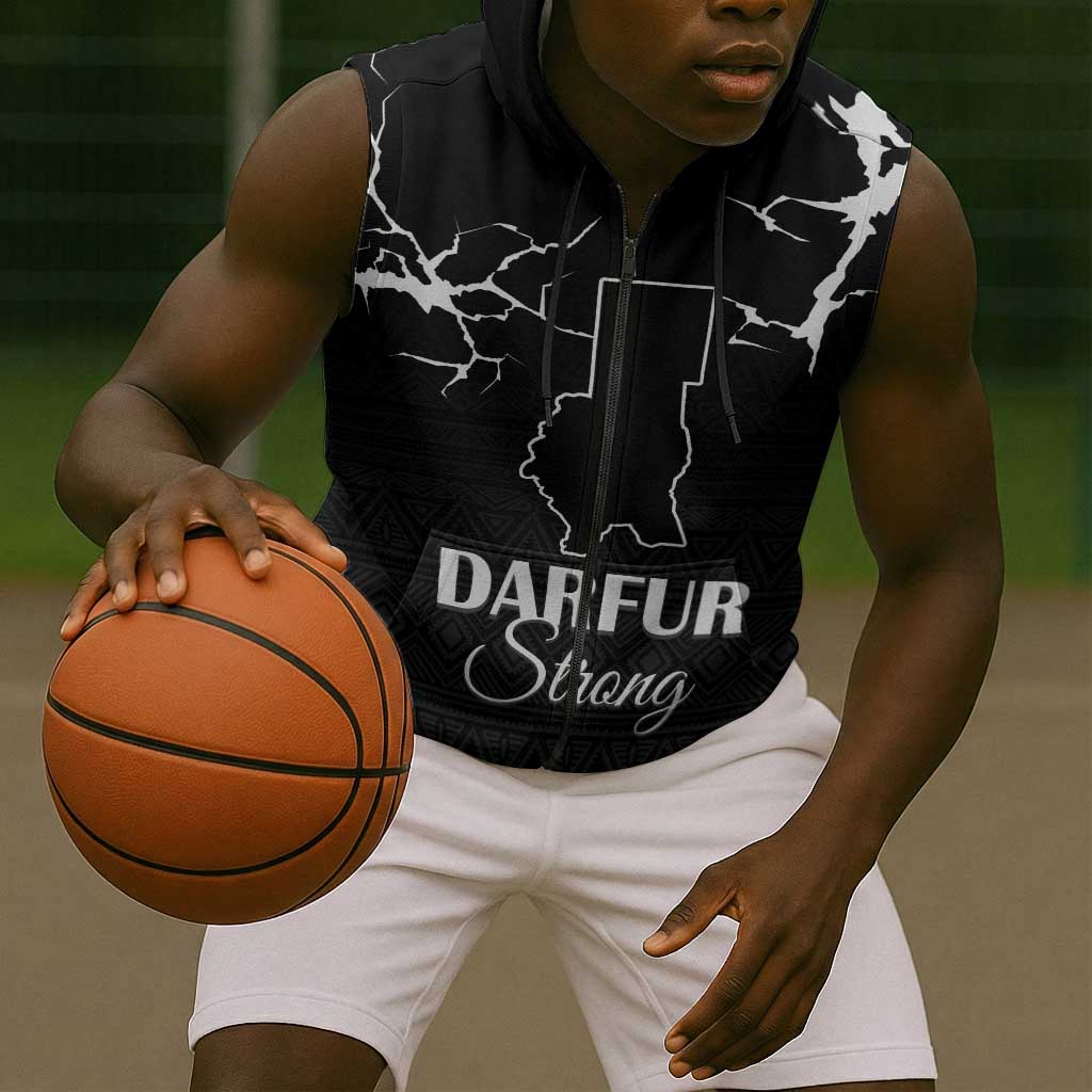 Pray for Tarseen Sleeveless Zip Hoodie Sudan Darfur Be Strong - African Pride