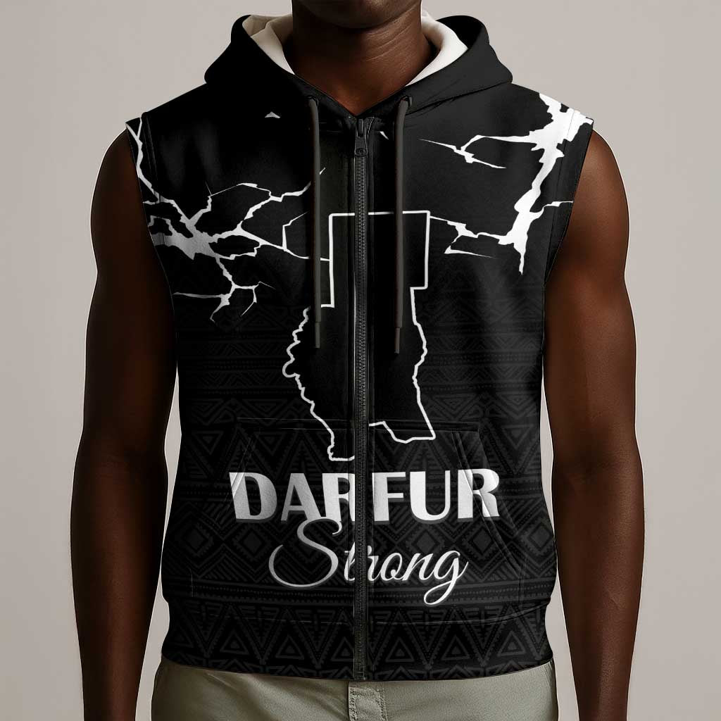 Pray for Tarseen Sleeveless Zip Hoodie Sudan Darfur Be Strong - African Pride