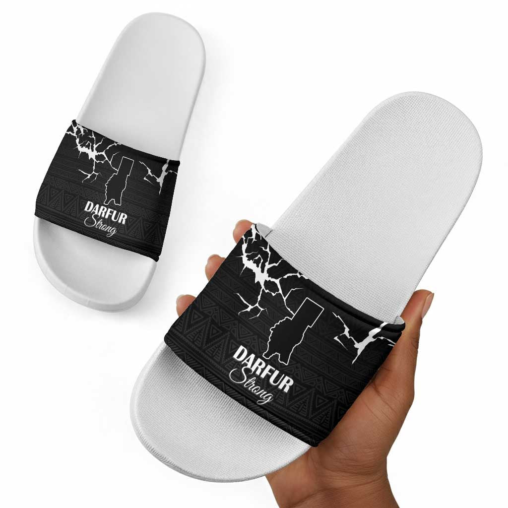 Darfur Sudan Strong Slide Sandals Pray for Tarseen