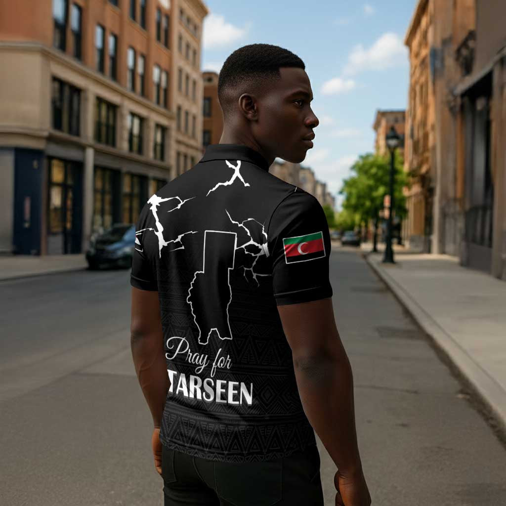 Darfur Sudan Strong Zipper Polo Shirt Pray for Tarseen