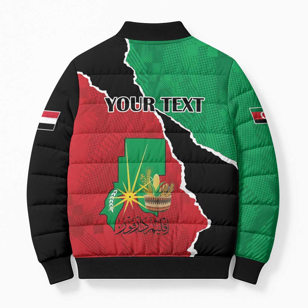 Personalized Sudan Bomber Puffer Jacket Darfur Be Strong