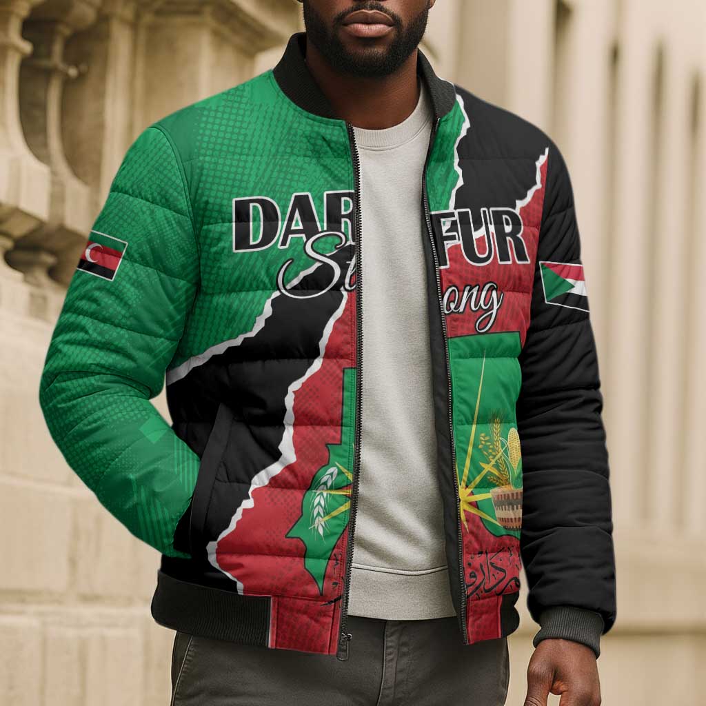 Personalized Sudan Bomber Puffer Jacket Darfur Be Strong