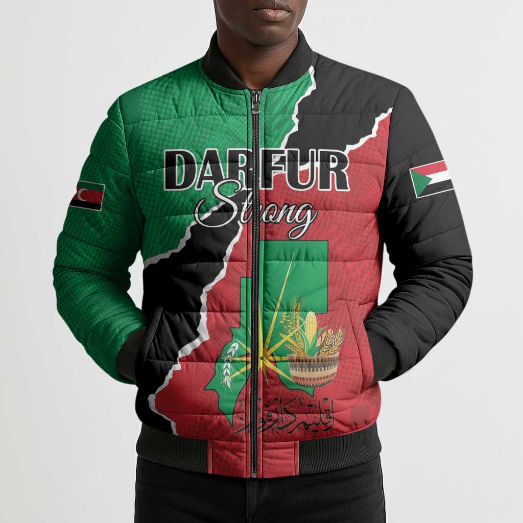 Personalized Sudan Bomber Puffer Jacket Darfur Be Strong