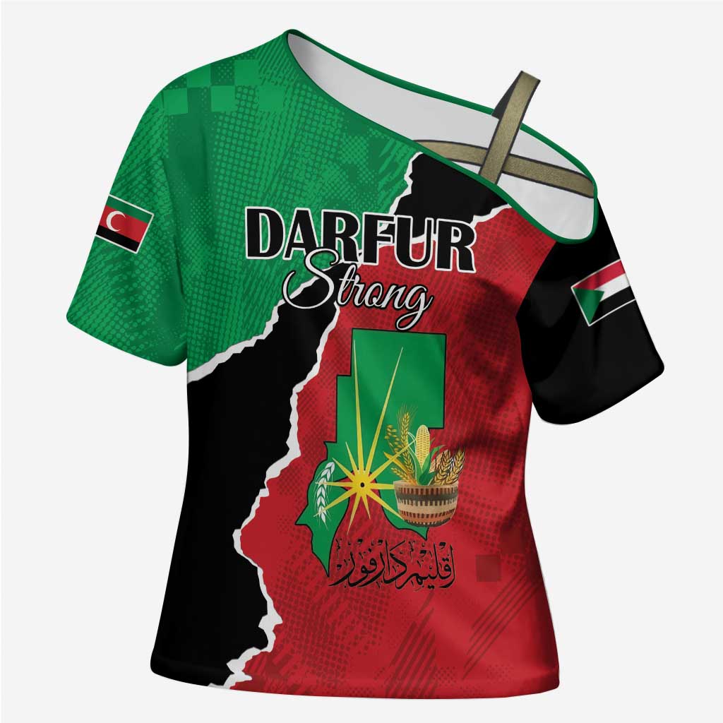 Personalized Sudan Cross Shoulder Shirt Darfur Be Strong