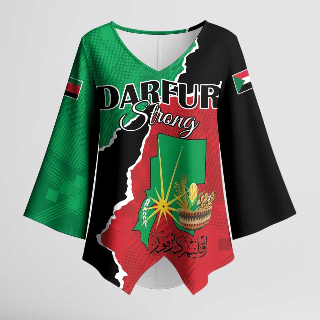 Personalized Sudan Kimono Sleeve Blouse Darfur Be Strong