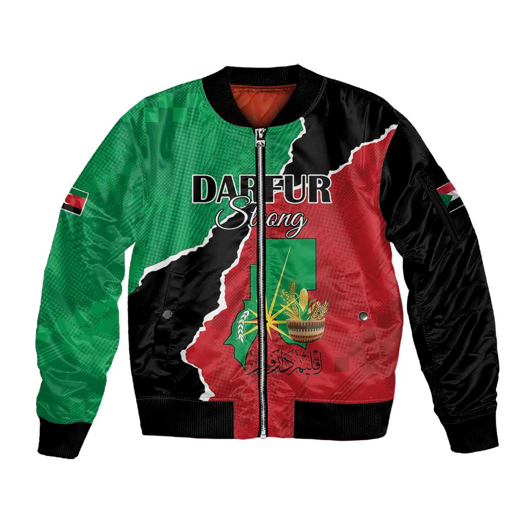 Darfur Sudan Personalized Sleeve Zip Bomber Jacket Be Strong - African Pride