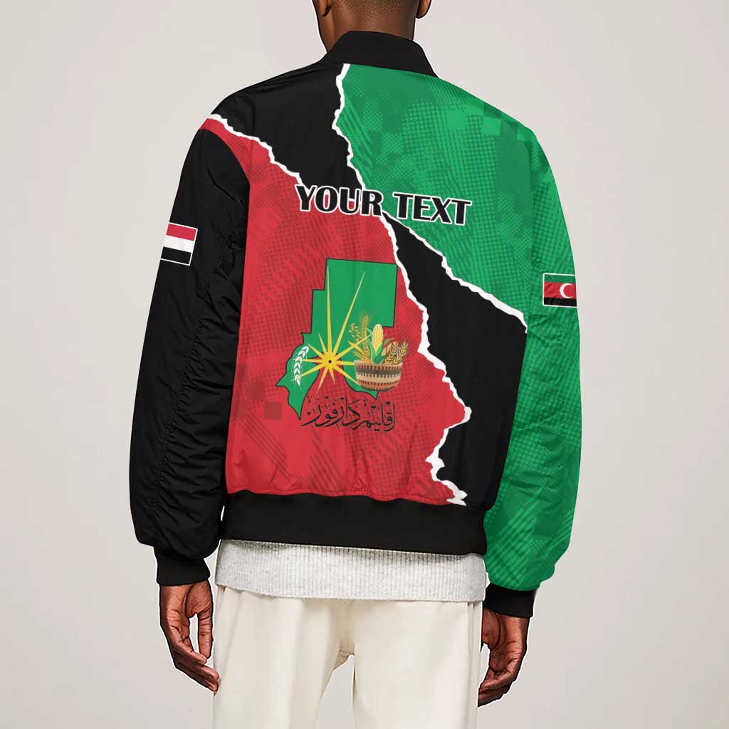 Darfur Sudan Personalized Sleeve Zip Bomber Jacket Be Strong - African Pride