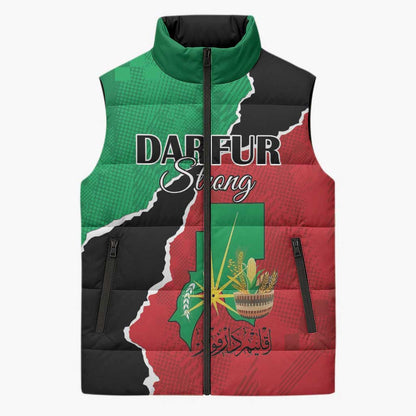 Personalized Sudan Sleeveless Puffer Jacket Darfur Be Strong