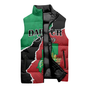 Personalized Sudan Sleeveless Puffer Jacket Darfur Be Strong