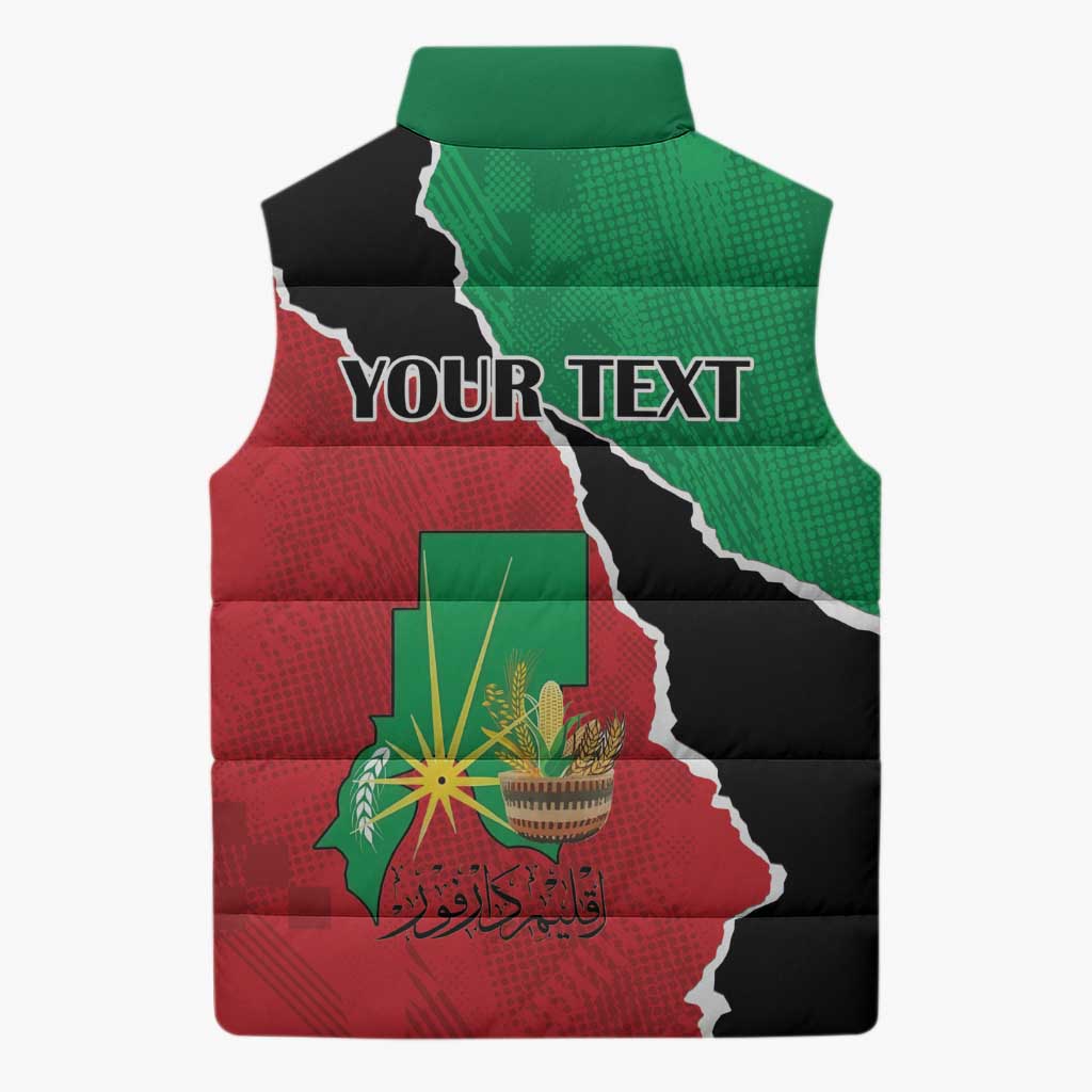 Personalized Sudan Sleeveless Puffer Jacket Darfur Be Strong