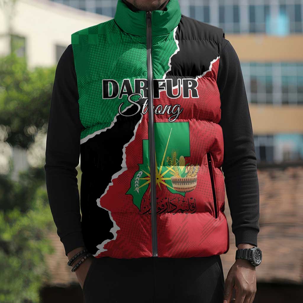 Personalized Sudan Sleeveless Puffer Jacket Darfur Be Strong