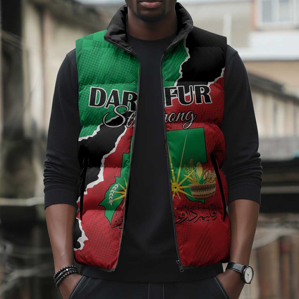 Personalized Sudan Sleeveless Puffer Jacket Darfur Be Strong