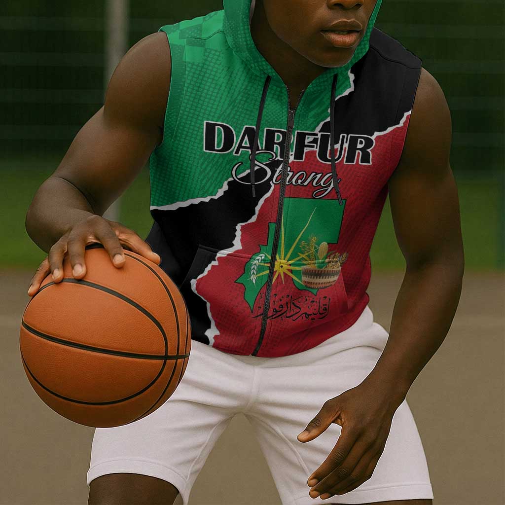 Darfur Sudan Personalized Sleeveless Zip Hoodie Be Strong - African Pride