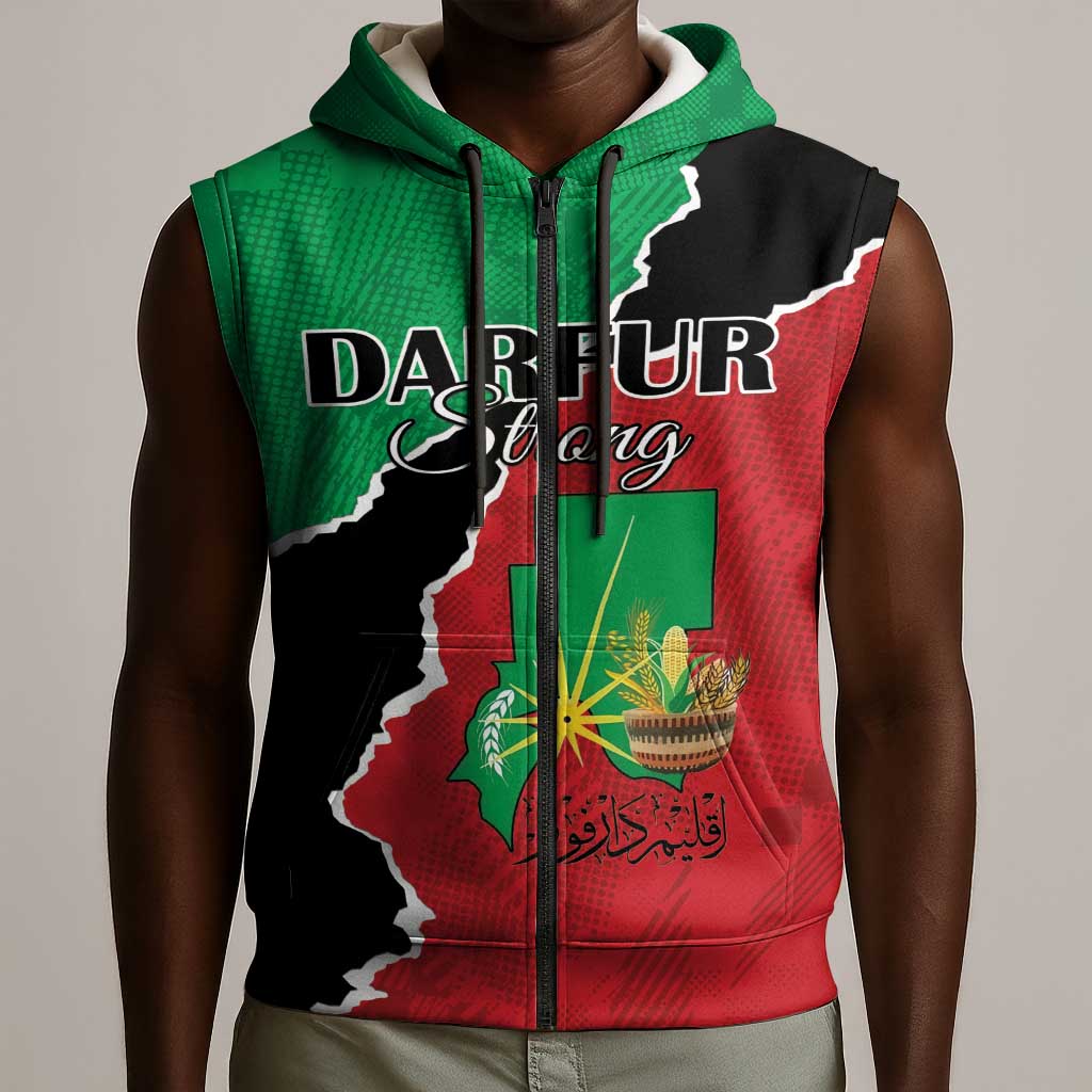 Darfur Sudan Personalized Sleeveless Zip Hoodie Be Strong - African Pride