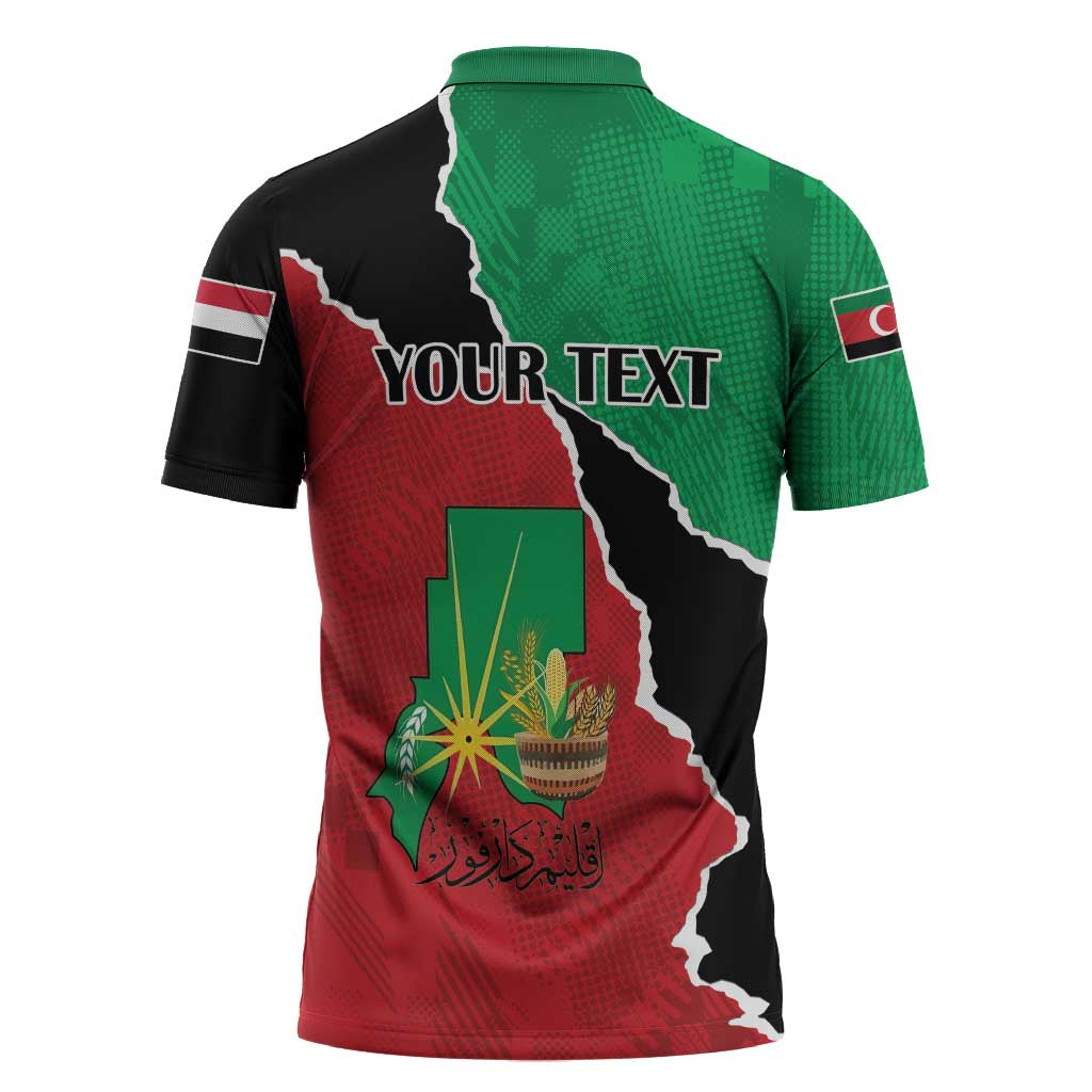 Personalized Sudan Zipper Polo Shirt Darfur Be Strong
