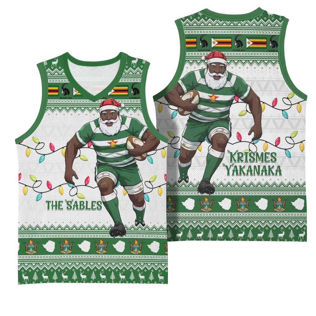 Afro Christmas Rugby Zimbabwe Basketball Jersey The Sables Krismes Yakanaka LT15