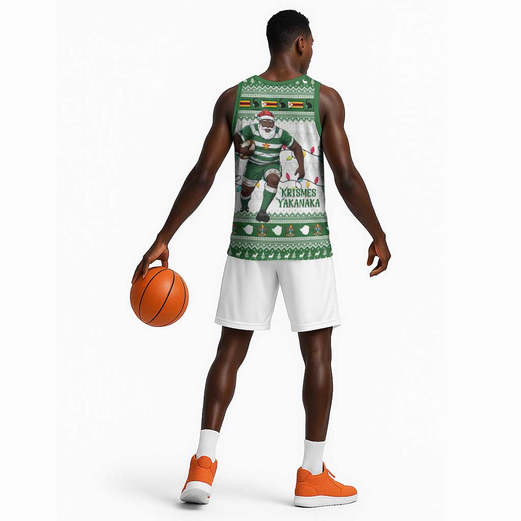 Afro Christmas Rugby Zimbabwe Basketball Jersey The Sables Krismes Yakanaka LT15