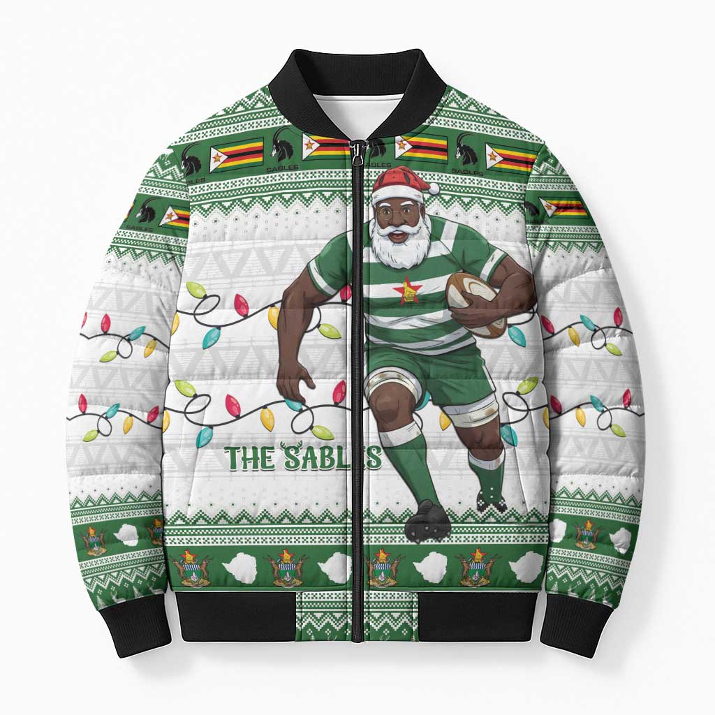 Zimbabwe Rugby Christmas Bomber Puffer Jacket The Sables Krismes Yakanaka