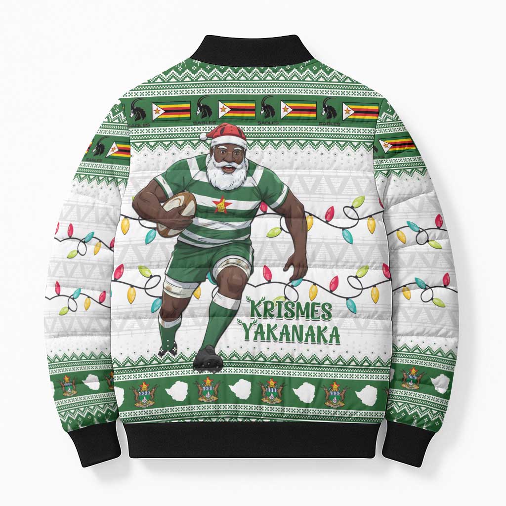 Zimbabwe Rugby Christmas Bomber Puffer Jacket The Sables Krismes Yakanaka