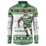 Zimbabwe Rugby Christmas Button Sweatshirt The Sables Krismes Yakanaka