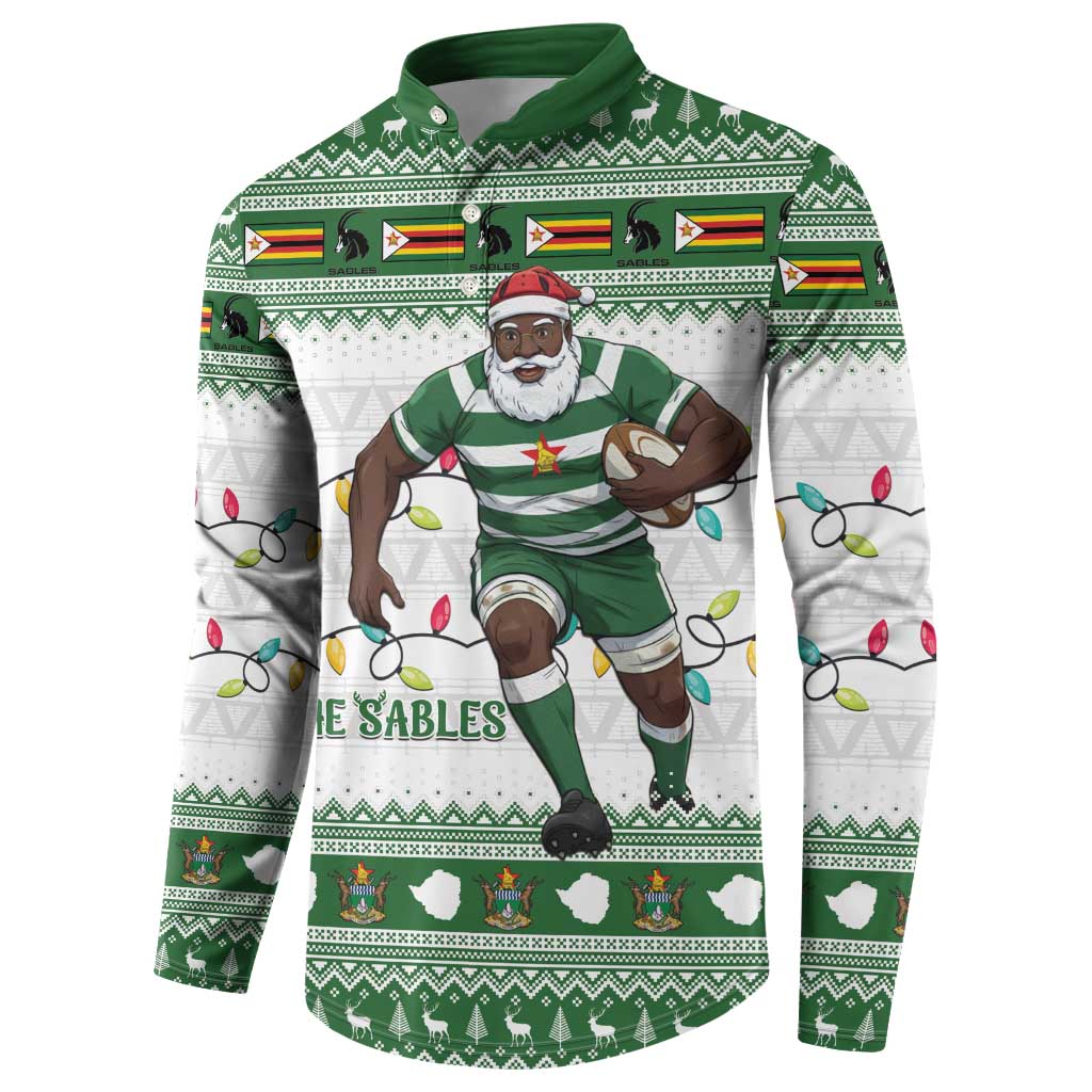 Zimbabwe Rugby Christmas Button Sweatshirt The Sables Krismes Yakanaka