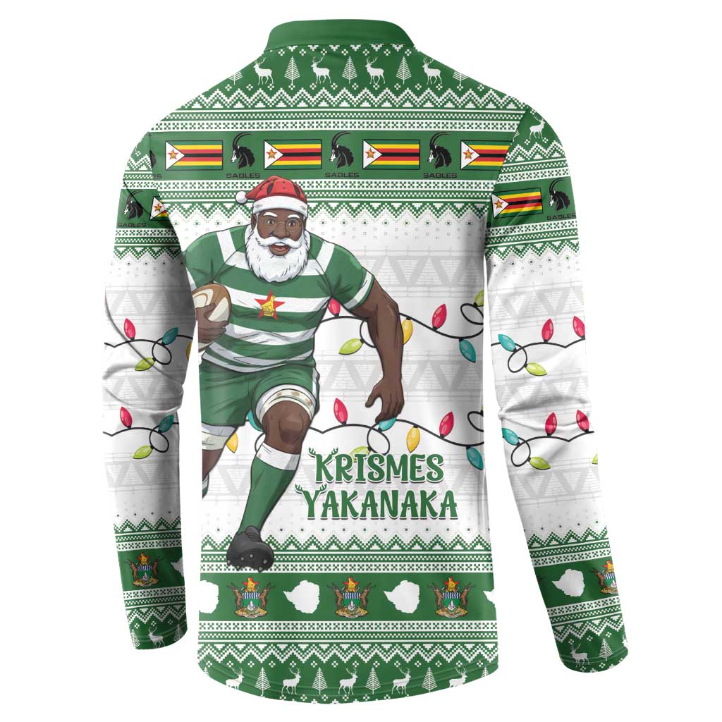 Zimbabwe Rugby Christmas Button Sweatshirt The Sables Krismes Yakanaka