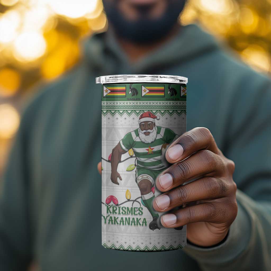 Afro Christmas Rugby Zimbabwe 4 in 1 Can Cooler Tumbler The Sables Krismes Yakanaka - African Pride