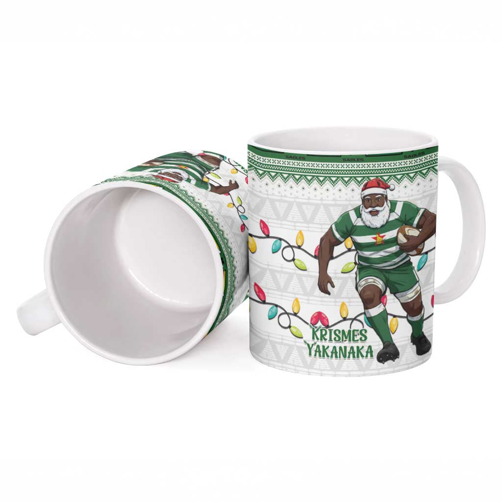 Zimbabwe Rugby Christmas Ceramic Mug The Sables Krismes Yakanaka