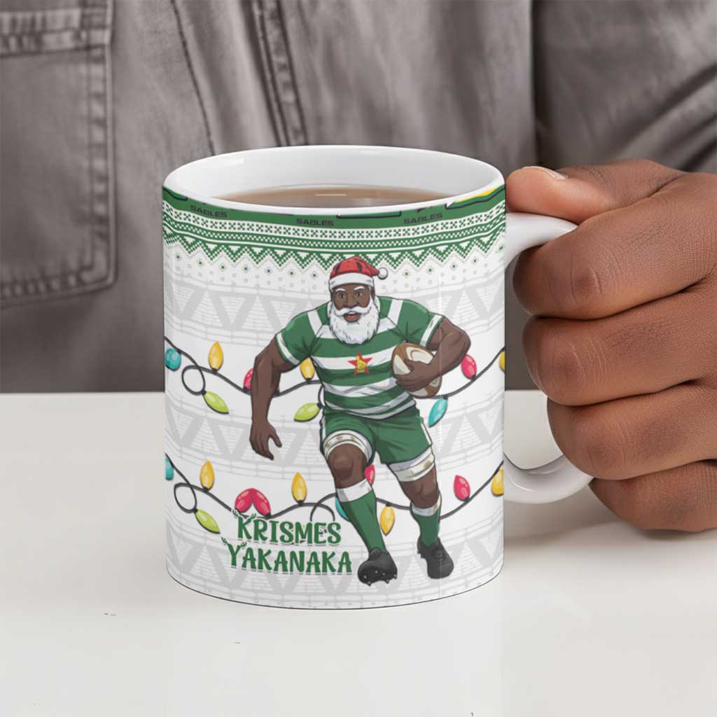 Zimbabwe Rugby Christmas Ceramic Mug The Sables Krismes Yakanaka