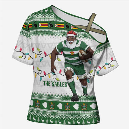 Zimbabwe Rugby Christmas Cross Shoulder Shirt The Sables Krismes Yakanaka