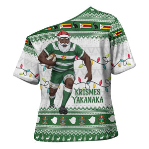 Zimbabwe Rugby Christmas Cross Shoulder Shirt The Sables Krismes Yakanaka