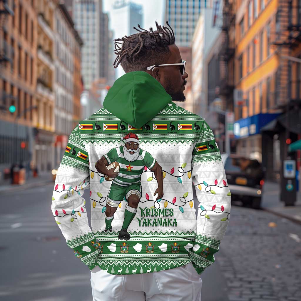 Afro Christmas Rugby Zimbabwe Hoodie The Sables Krismes Yakanaka - African Pride