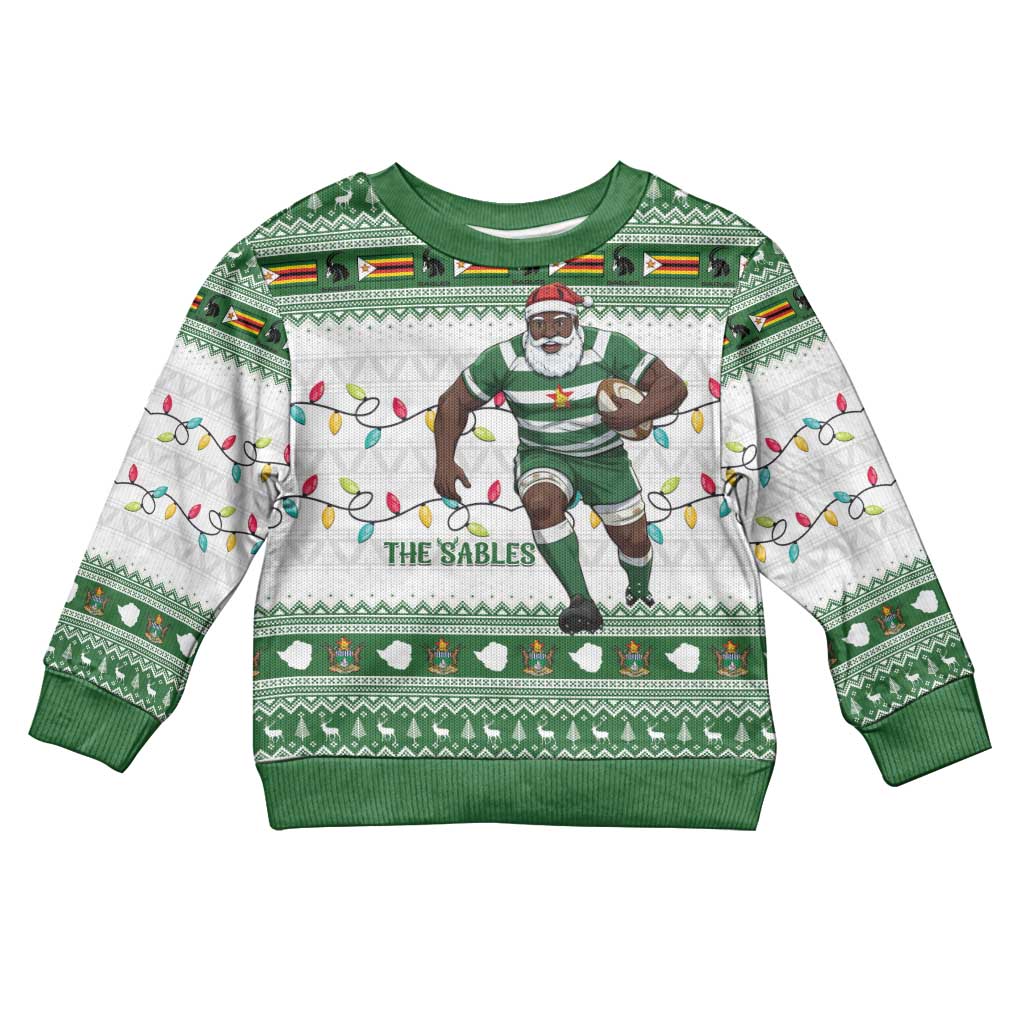 Afro Christmas Rugby Zimbabwe Kid Ugly Christmas Sweater The Sables Krismes Yakanaka - African Pride