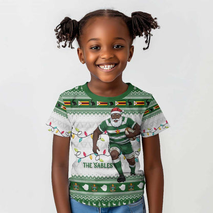 Afro Christmas Rugby Zimbabwe Kid T shirt The Sables Krismes Yakanaka - African Pride