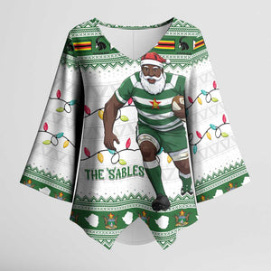 Zimbabwe Rugby Christmas Kimono Sleeve Blouse The Sables Krismes Yakanaka