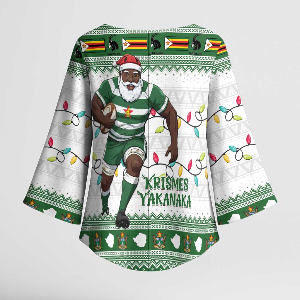 Zimbabwe Rugby Christmas Kimono Sleeve Blouse The Sables Krismes Yakanaka
