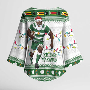 Zimbabwe Rugby Christmas Kimono Sleeve Blouse The Sables Krismes Yakanaka