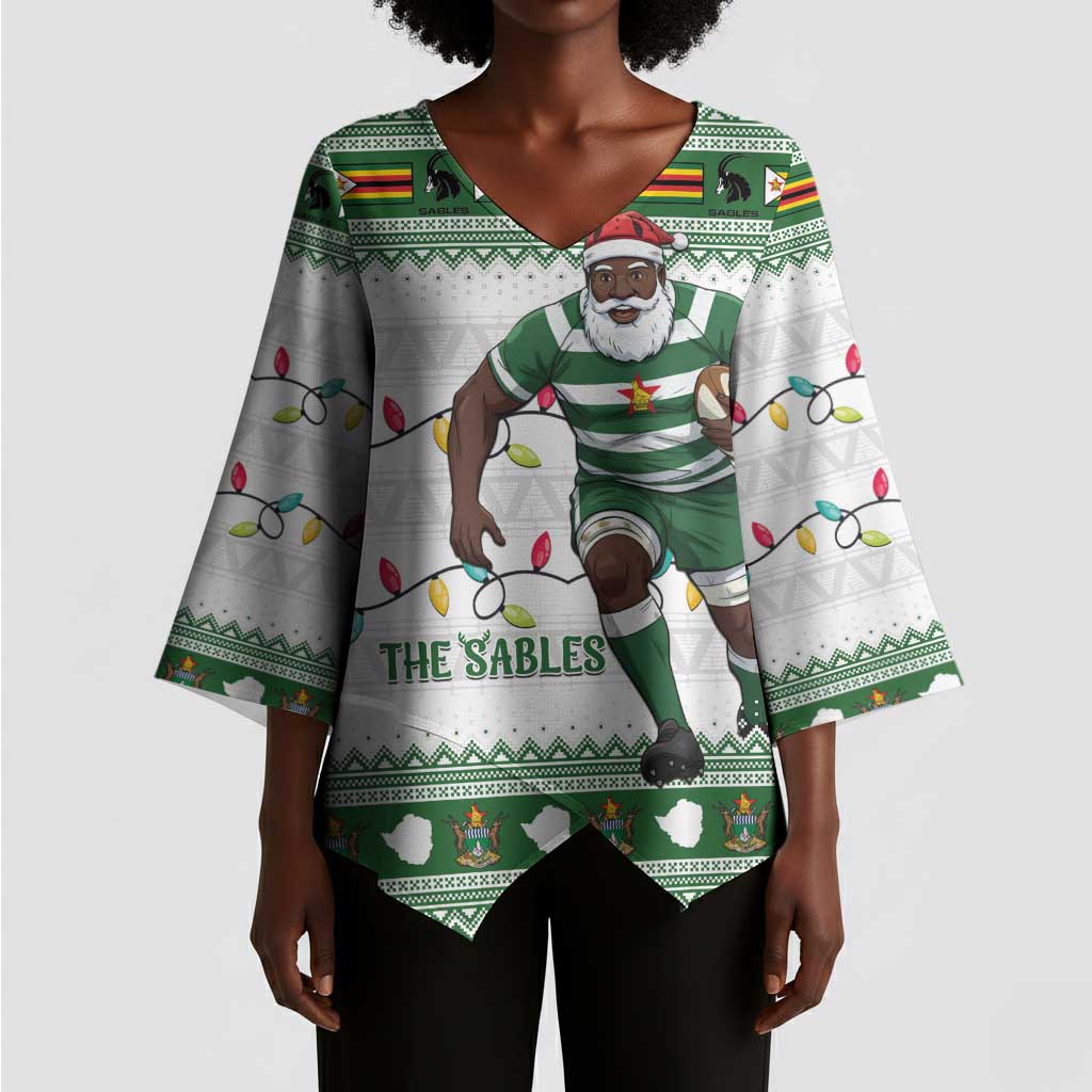 Zimbabwe Rugby Christmas Kimono Sleeve Blouse The Sables Krismes Yakanaka
