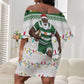 Afro Christmas Rugby Zimbabwe Off Shoulder Short Dress The Sables Krismes Yakanaka - African Pride