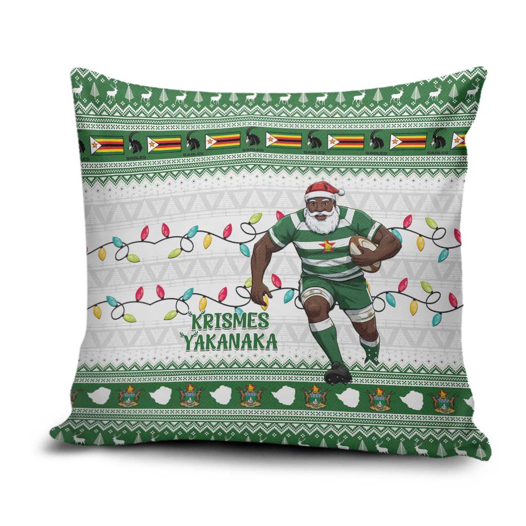 Zimbabwe Rugby Christmas Pillow Cover The Sables Krismes Yakanaka
