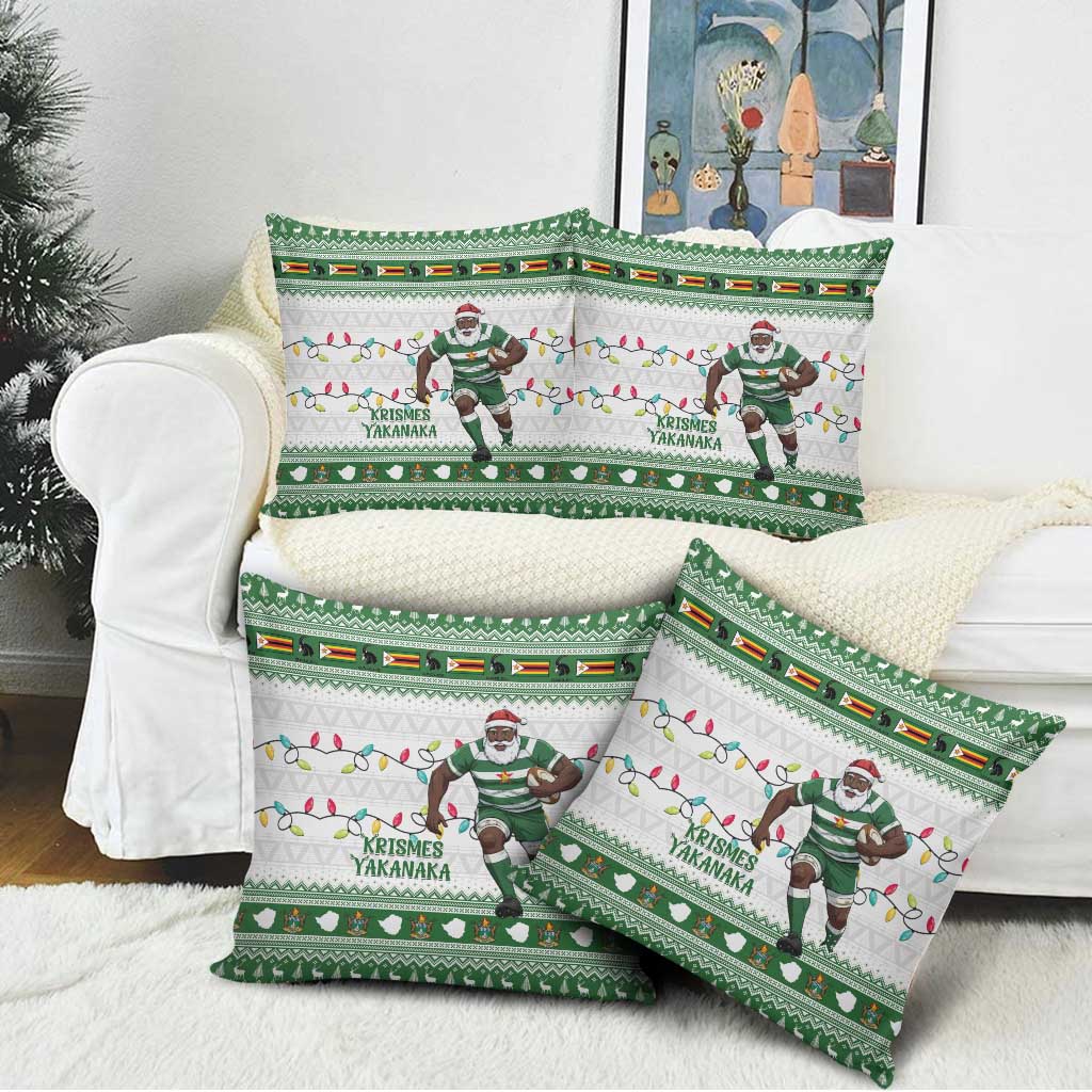 Zimbabwe Rugby Christmas Pillow Cover The Sables Krismes Yakanaka
