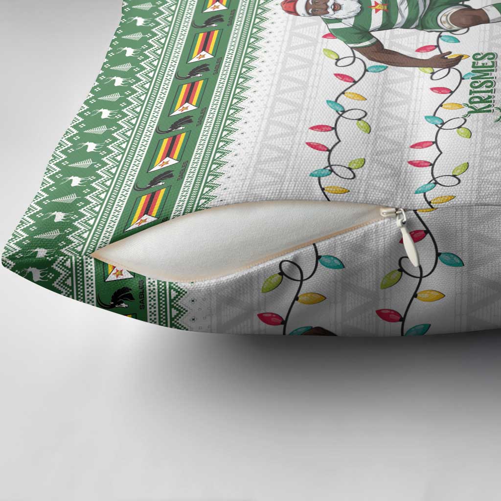 Zimbabwe Rugby Christmas Pillow Cover The Sables Krismes Yakanaka